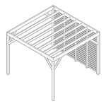 Tillbehör Pergola Trä Ribbvägg / Insynsskydd Pergola Grundbehandlad / Omålad, 3256 X 2550 Mm