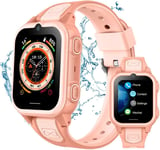 Montre Connectée Enfant 4g Montre Gps Enfant Avec Gps Appel Vidéo Sos Montre Telephone Enfant Ipx7 Téléphone Etanche Jeux Réveil Mode Classe, Montre Intelligente Enfants Smartwatch(Rose)