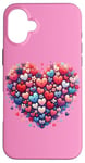 iPhone 16 Plus Cute Heart with Flowers and Hearts for Valentine's Day Case