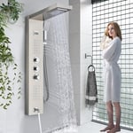 Thermostatic Shower Panel Tower Column Bathroom Massage Mixer Stainless steel