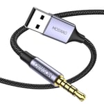 Câble USB 3,5 mm avec prise JACK 3,5 mm 4 pôles 3,5 mm mâle vers câble USB 2.0 mâle aux compatible avec les écouteurs sans fil beats by dre studio solo, iPod Shuffle, lecteur MP3