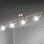 Defurhome LED Ceiling Light Rotatable, 4 Way Adjustable Modern Ceiling Spotlights(Matte Nickel) for Kitchen, Living Room, Bedroom, Including 4 x 4W GU10 Led Bulbs(450LM, Cool White)