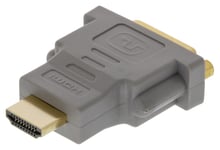 Nopea HDMI-sovitin HDMI - DVI-D 24+1p naaras - harmaa