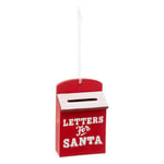 Sujet de Noël en Bois "Boîte aux Lettres" 9cm Rouge