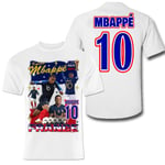 Mbappe Vit sportströja t-shirt France Tryck fram & bak 128cl 7-8år