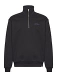 Crew Half-Zip Sweatshirt Tops Sweat-shirts & Hoodies Sweat-shirts Black Les Deux