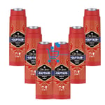 6 x 250ml Old Spice Captain Shower Gel