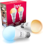 Innr Zigbee E27 Smart Bulb, Warm White to Cool White, Works with Hue*, Amazon Echo 4th Gen., Alexa (Bridge Required), LED Light Bulbs, E27 Screw Bulb, Dimmable, 1190 Lumen, 2-Pack