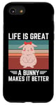 iPhone SE (2020) / 7 / 8 Retro Bunny Lover Life Is Great A Bunny Makes It Better Case