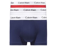 Calvin Klein Men's Low Rise Trunk 3pk 0000u2664g Low Rise Trunk, White/Red/Navy, XL