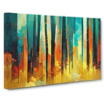 Awesome Abstract Forest Vol.1 Canvas Wall Art Print Ready to Hang, Framed Picture for Living Room Bedroom Home Office Décor, 30x20 Inch (76x50 cm)