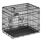 Feandrea Cage pour Chien Pliable avec 2 Portes, Plateau Amovible, 61 x 43,5 x 50,5 cm, Taille S, Noir PPD024B01