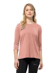 Jack Wolfskin Women's Crosstrail 3/4 T W T-Shirt, Rose Dawn, XL