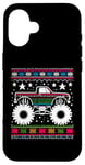 Coque pour iPhone 16 Monster Truck – Camion vintage Noël moche Noël