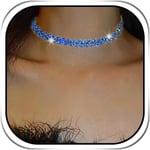 Rhinestone Choker Halsband Flerfärgad Diamant Rad Halsband Kristall Chokers Halsband Kedja Smycken Glittrande Fest Bal A