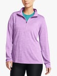 Under Armour Tech Zip Neck Gym Top, Purple/Purple Ace