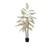 Zstar Grand Palmier Artificiel - 150 cm - Double Tige - Plantes artificielles en Pot - Décoration d'angle - pour Salon, Bureau, terrasse - Rouge