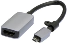 Prokord Video Adapter Premium Microhdmi-hdmi Micro Hdmi Grå, Sort