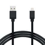 2M Kabel iPhone Laddare Nylon Quick Charge Flera Färger Svart