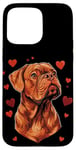 Coque pour iPhone 15 Pro Max Saint-Valentin Dogue de Bordeaux Chien