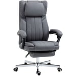 Vinsetto - Fauteuil de bureau manager grand confort repose-pied dossier inclinable accoudoirs tétière rembourrés tissu gris