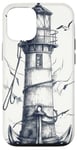 Coque pour iPhone 12/12 Pro Phare nautique vintage océan maritime