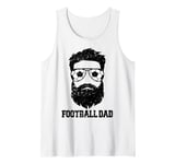 Mens Football Dad Messy Hair Beard Football Player Dad Tank Top