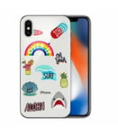 Coque Iphone XR Patch beach summer chill aloha surf ananas chill tropical transp