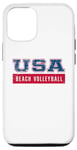 Coque pour iPhone 12/12 Pro Ballon de beach volley 2024 drapeau américain patriotique américain USA