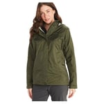 Marmot Femme Women's PreCip Eco Jacket, Veste de pluie imperméable, manteau de pluie résistant au vent, coupe-vent hardshell pliable respirant, idéal pour la randonnée Femme, Nori, S