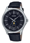 Casio Analog Moon Phase Black Dial Japan Mov't MTP-M100L-1A 50M Mens Watch