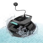 Cecotec Robot Nettoyeur de Piscine sans Fil Conga Pooldroid 1000 FloorMaster. Surfaces jusqu'à 80m2 et 10º d'inclinaison, Autonomie 100min, Autoparking et Bouée, Filtre Haute Efficacité