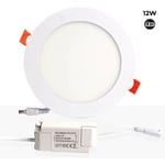 Spot led encastrable extra-plat rond 12W - Blanc Neutre