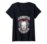 Womens Terrifying Clown Face Killer Clown Costume Horror Vibes V-Neck T-Shirt