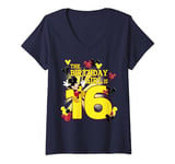 Disney Mickey And Friends Mickey 16th Birthday Girl T-Shirt avec Col en V