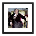 Warren Portrait Artist Salvador Dali Photo 8X8 Inch Square Wooden Framed Wall Art Print Picture with Mount