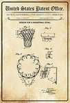 Schatzmix Plaque métallique décorative en Forme de Panier de Basket-Ball en Forme de Brevet 20 x 30 cm