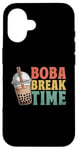 Coque pour iPhone 16 Boba Break Time Thé au lait Bubble Tea Boba Pearl Lover