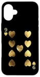 Coque pour iPhone 16 Plus 9 Nine of Hearts Poker Card Jeu de cartes Blackjack