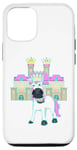 Coque pour iPhone 12/12 Pro Conte de fées rois licorne couronne figurine de conte de fées château roi