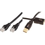Amazon Basics Câble réseau Ethernet RJ45 catégorie 6-7,6 m & Rallonge Câble USB 2.0 mâle A vers femelle 3 m