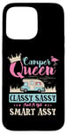 Coque pour iPhone 15 Pro Max Camping-car Queen Classy Sassy Smart Assy Fun Camping