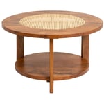 Made In Meubles - Table basse en bois de manguier et cannage Zuria