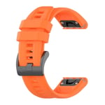 För Garmin Fenix 5 Plus 22mm Silikon Solid Color Watch Band Orange