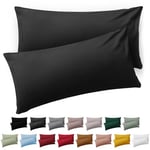 Blumtal Taie Oreiller 40x60 Lot de 2 - Housse de Coussin Microfibre - Taies d'oreillers avec Fermeture éclair, certifiée Oeko-Tex, Extra Douce et Lavable - Anthracite