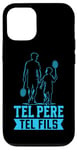 Coque pour iPhone 13 Pro Tel père tel fils accessoire badminton raquette humour