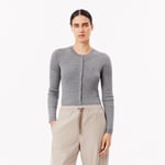 Lacoste Cardigan en laine Mérinos maille 3D Taille 44 Gris Chine