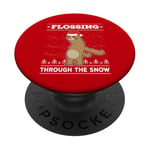 Flossing Through The Snow Sloth Ugly Christmas Sweater Floss PopSockets Adhesive PopGrip