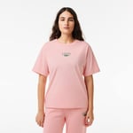 Lacoste T-shirt relaxed fit coton imprimé Taille 42 Rose Nénuphar