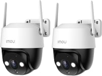 2K(3MP) Lot de 2 Caméra Surveillance WiFi Extérieur 360°, Caméra IP Exterieur WiFi PTZ, Vision Nocturne Couleur 30M, Détection de Personne AI, Suivi Intelligent, Étanche IP66,Audio.[G464]